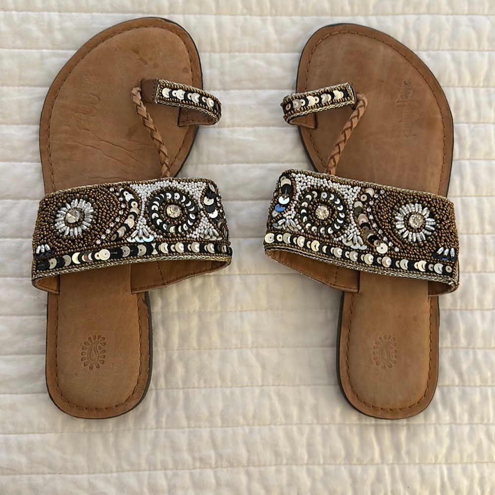 Ruby Yaya Women's Embellished
Beaded Slip On Sandals Size 37